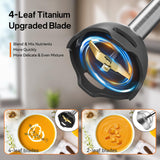 Anybear Immersion Blender, 1100W 2-in-1 Hand Held Blender with Full Copper Motor & Stainless Steel Body, 15 Speed & Turbo Mode Hand Mixer, Blade with Anti-scratch Coating anybear