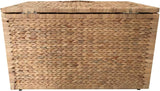eHemco Heavy-duty Water Hyacinth Wicker Storage Trunk with Metal Frame, 30 by 17.5 by 17.5 Inches, Natural eHemco