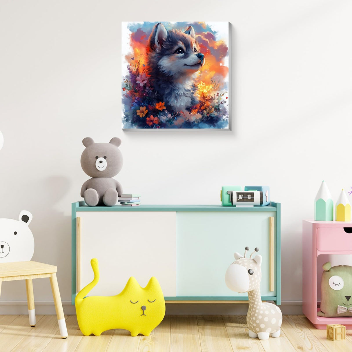 Reivworl Framed Paint by Numbers Kit for Adults Beginner & Kids Ages 8-12, Wolf Paint by Number with Easel, Painting by Numbers for Gifts and Home Decor (10X10Inch) Reivworl