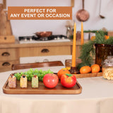 16" x 10" Rectangle Large Serving Trays Wooden Charcuterie Boards Rectangular Serving Platters for Cookie, Snack, Appetizer, Dessert, Party Food Dish Acacia Wood Kitchen Platter Tray Cheese Board Ayiaren