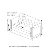 Furinno Bastia Vintage Modern Chesterfield Button Tufted Loveseat/Sofa Couch for Living Room, Navy Velvet Furinno