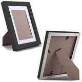 Picture Frames 5x7 Black 2 Pack Nature Solid Wood for Wall Mounting and Tabletop Display WUTL