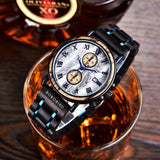 2win Engraved Wood Watches Personalized Gifts for Men Husband Boyfriend My Man Fiancé Groomsman Wedding Birthday Christmas Anniversary Wacth (Custom Box Photo) 2win