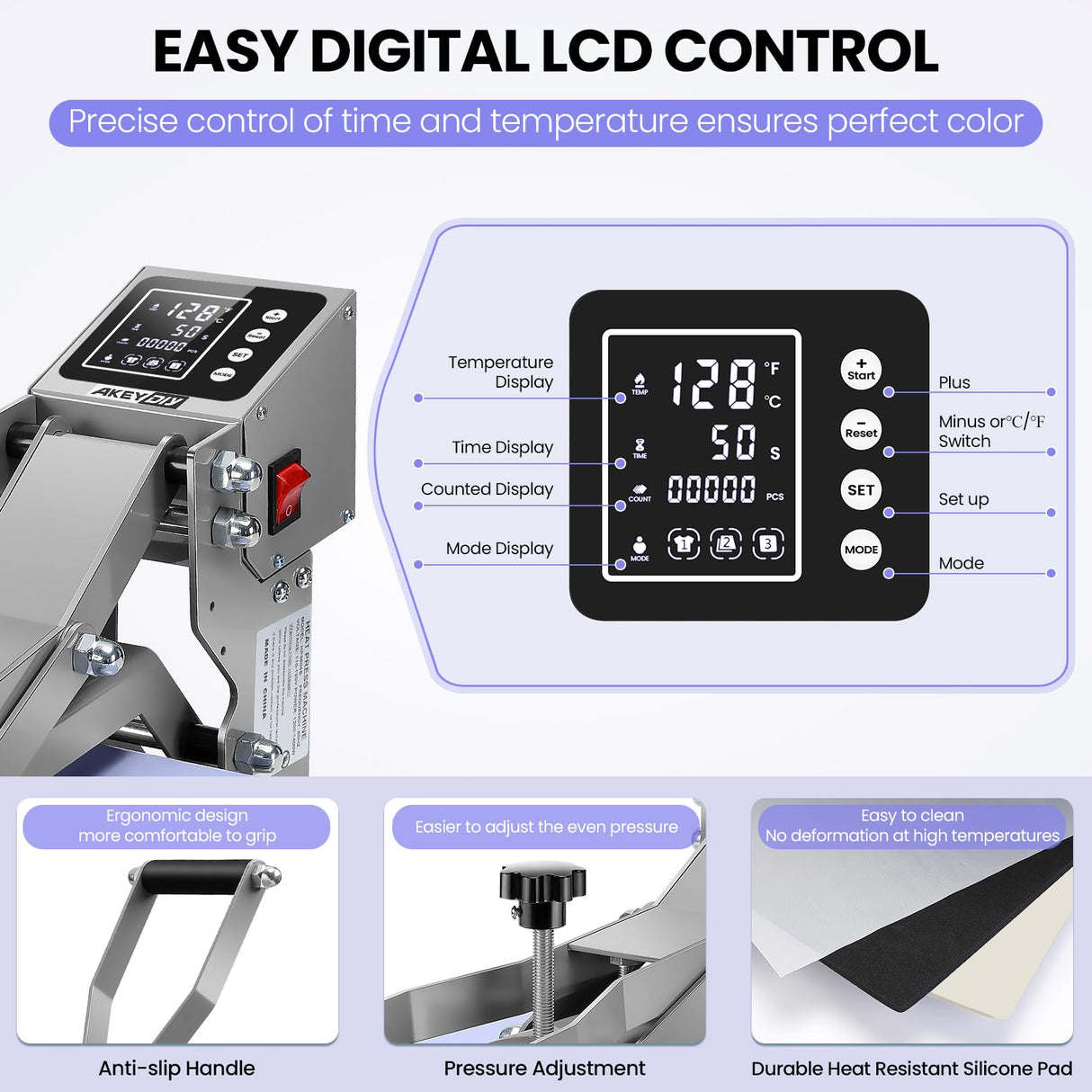 Whubefy Heat Press 15x15 Slide Out, Clamshell Heat Press Machine for T-Shirts, Bags, Mouse Pads & More, Dual-Tube Fast Heating, Digital Industrial Sublimation Printer for Heat Transfer (Noble Gold) Whubefy
