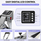 Whubefy Heat Press 15x15 Slide Out, Clamshell Heat Press Machine for T-Shirts, Bags, Mouse Pads & More, Dual-Tube Fast Heating, Digital Industrial Sublimation Printer for Heat Transfer (Noble Gold) Whubefy