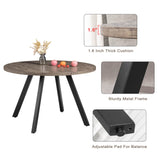 SIMTONAL Round Wood Dining Table for 4-6, 47" Mid Century Modern Kitchen Table (Only Table), Brown SIMTONAL