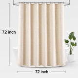 Awellife Linen Shower Curtain Beige Boho Farmhouse Shower Curtains for Bathroom Fabric Cream Cloth Liner 72 x 72 Inch Awellife