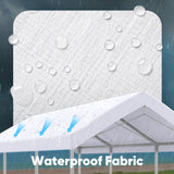 ADVANCE OUTDOOR Replacement Top Cover Tarp for 12x20 ft Carport Canopy with Ball Bungees, White, One Roof Only ADVANCE OUTDOOR