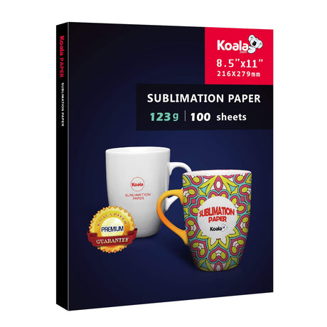 Koala Sublimation Paper 8.5x11 inches Easy to DIY T-shirts, Tumblers, Mugs Only Compatible with Inkjet Sublimation Printer Sublimation ink 100 sheet 123g KOALA PAPER