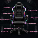 Gaming Chair with Bluetooth Speakers, Video Game Chairs Gaming Lights- Ergonomic Massage Gaming Chair Full Massage Lumbar Support Adjustment of Backrest Dual Gaming Chair… WLYMQFC