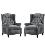 SAMERY Wingback Recliner Chair with Massage and Heat, Push Back Recliner Accent Chair, Modern Tufted Reclining Lounge Single Small Recliner Chair Set of 2 for Small Spaces, Living Room, Office SAMERY