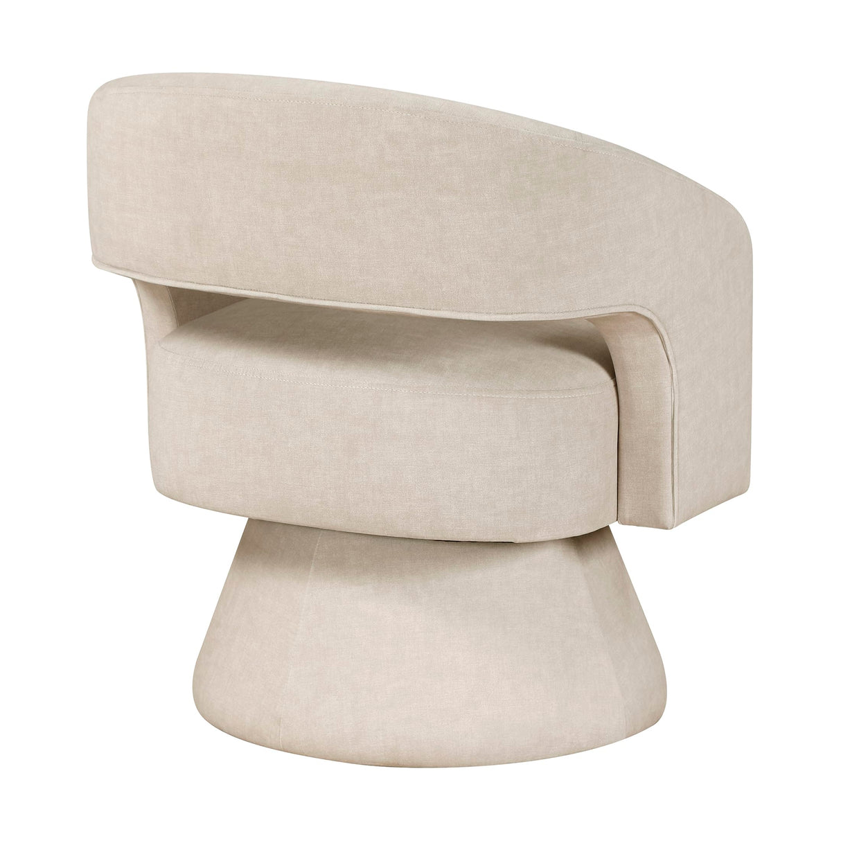 Lexicon 360 Degree Swivel Accent Chair, Modern Comfy Velvet Round Barrel Chair, Open Back, Plush Foam Cushions, Metal Swivel Base for Living Room/Bedroom/Office, Taupe Lexicon