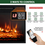 SIMOE Electric Fireplace TV Stand for 65in+ Tv, 19‘’ Fireplace with Mantel, Entertainment Center with 16 Color LED Lights, APP Control & 4 Mode, TV Console for Living Room, Remote Control, Timer SIMOE