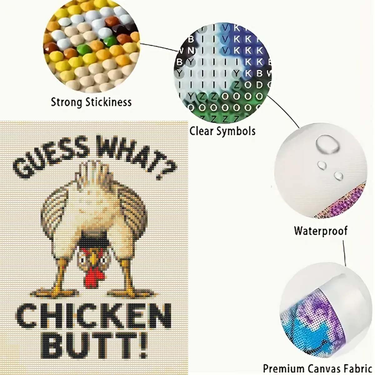 Animal Chicken Diamond Art Kits for Adults,5D Diamond Painting Dots Art Kits for Adults,DIY Funny Full Round Gem Art Crafts for Home Wall Decor 12 X 16inch GEMFAMILY