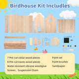 DIY Bird House Kits for Adults & Kids, Build Your Own Birdhouse Kit with Premium Cedar Logs, Birdhouse Kits for Adults to Build and Paint Pontuss