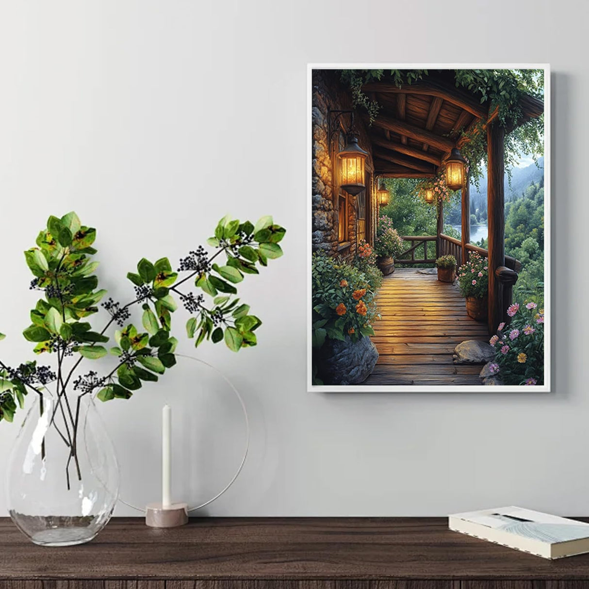 Diamond Art Kits for Adults Beginner- Garden DIY Modern Diamond Painting Kits 5D Diamond Dots Gem Art Crafts with Tools Round Full Drill Funny Crafts for Home Wall Decor&Gift 12x16inch Fairyland JinWenn