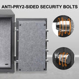 ISLANDSAFE 1200°F 40 Minutes Fireproof and Waterproof Safe Box, Digital Fire Proof Safe with 3 Spoke Detachable Handle, Personal safe for Home Office Money Gun (3.5 Cubic Feet Grey) ISLANDSAFE