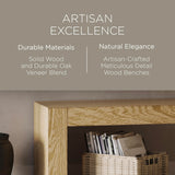 Maven Lane Zeno Contemporary Wooden Backless Bench Seating for Modern Dining, Kitchen Table, Entryway, Foyer, or Lobby in Weathered Natural Finish Maven Lane