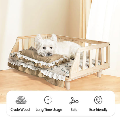 Zynlhn Newborn Photography Props Removable Kennel Rest Cot Solid Wood Board, Durable Anti Chew Medium and Small Dog Cat Handmade Portable Fence Bed Easy to Clean - WoodArtSupply