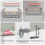 EcoSummer 4x8 FT Overhead Garage Storage Rack, Steel Ceiling Storage Rack for Garage, Height Adjustable 22''-40", Heavy Duty 330 lbs Weight Capacity Storage Organizer System, for Basement Warehouse EcoSummer