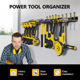 RacKeaLsi 2 Pack Drill Holder, Power Tool Organizer Wall Mount, Heavy Duty Garage Storage and Tool Organizer, Ideal Garage Organization Gifts for man, 8 Slots for Power Tools and 32 Screwdriver Rack RacKeaLsi