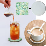 Sublimation Ceramic Coasters Blanks Bulk Round Drinks Coffee Cup Beverage Table Coaster, Absorbent Ceramic Coaster Set, Heat Transfer Cup Coasters for Home Decor with Cork Backing Pads (2PCS) Threenine