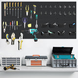 Daanxw 158PCS Metal Pegboard Kit with Hooks for Wall Garage Tools Pegboard Storage System for Garage (Black Box, 4-12X24) Daanxw