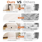 Rocking Chair Nursery with Adjustable Armrests, Electric Glider Recliner Nursing Chair for Breastfeeding, Power Swivel Recliner Chairs with Massage and Heat, Adjustable Headrest , FSC Certified, White Rhevoy