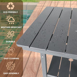 FUNBERRY Outdoor Bar Set with Umbrella Holes, Tall Adirondack Chairs and Table, All Weather HDPE Bar Height Outdoor Table and Chairs Set for Bistro Patio Balcony FUNBERRY