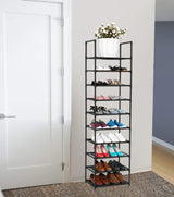 FIDUCIAL HOME 10 Tiers Shoe Rack 20-25 Pairs Sturdy Shoe Shelf FIDUCIAL HOME