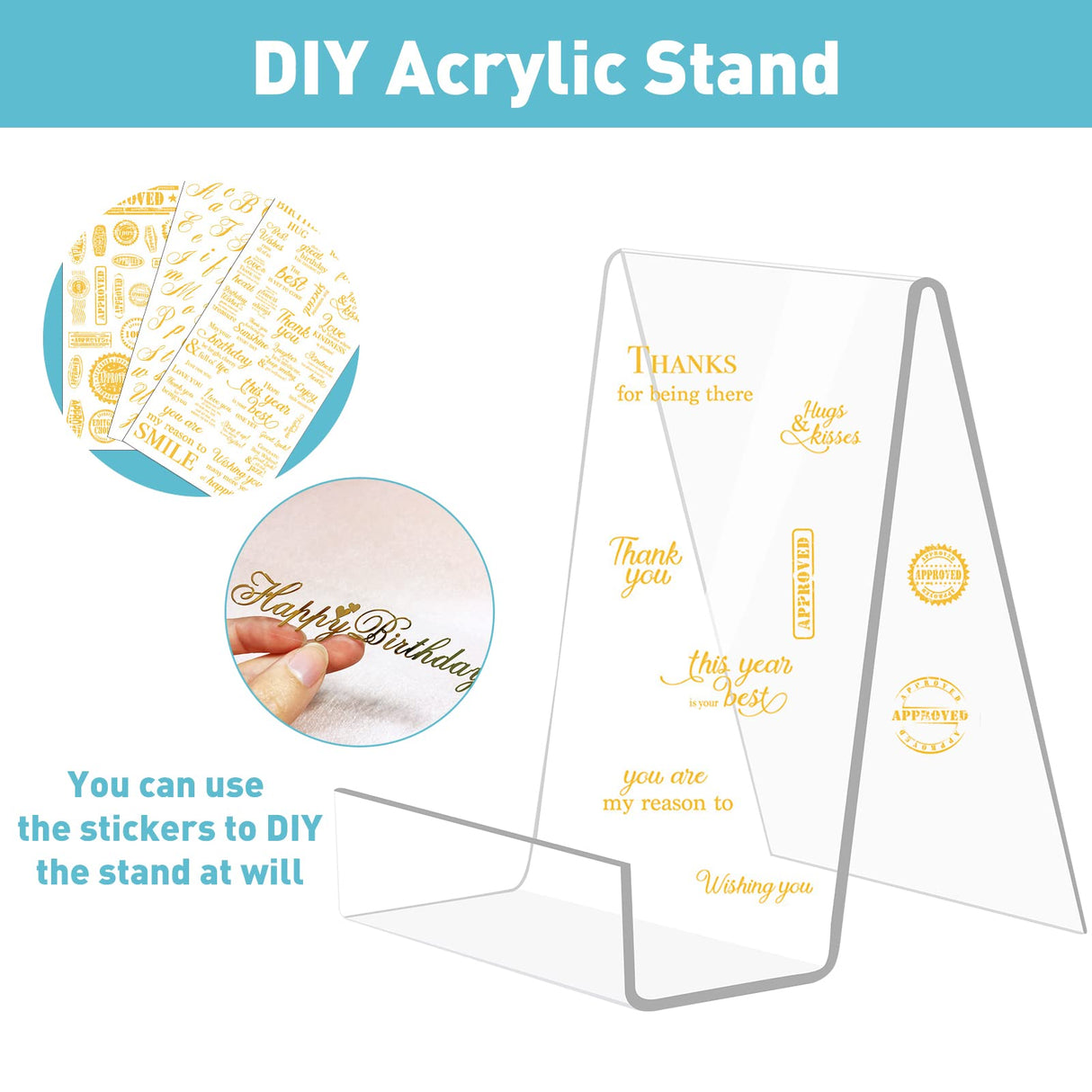 trophable 4 Pack Acrylic Book Stand Thickened Clear Book Display Easel Holder for Displaying Tablets Newspaper Magazines Notebooks Textbooks CDs (Clear-Small) trophable