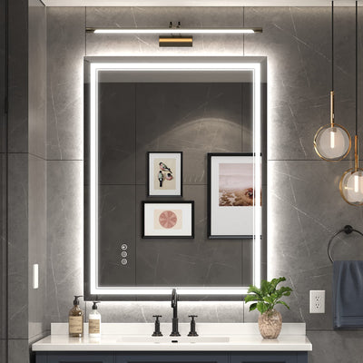 Ratsamee 24x32 Inch Led Mirror for Bathroom with Front Light and Backlit, Dimmable Anti Fog Wall Bathroom Mirror with Led Lights, Water Proof, Decor Vanity Mirror