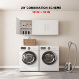 JPND Small Wall Cabinet, 18" W x 12" D x 20" H Wooden Wall Mounted Storage Cabinet, 1 Door Cabinet with Soft Close and Metal Handle and Adjustable Shelf, for Kitchen, Garage, Laundry, Bathroom, White JPND