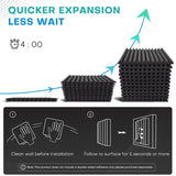 Knightsacoustic 96 Pack Sound Proof Foam Panels for Walls, 1 X 12 X 12 Inches Acoustic Foam Panels, High Density Acoustic Panels Sound Absorbing, Black Noise Cancelling Studio Wedges Knightsacoustic