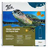 Mont Marte Premium H2O Water Mixable Oil Paint Set, 36 Piece, 18ml Tubes. Mixable with a Range of Mediums. Easily Washes Up with Water. Mont Marte