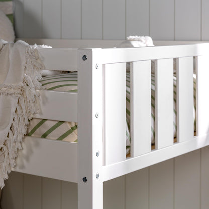 Dante Solid Wood Stackable Twin Bunk Bed in White by Walker Edison - WoodArtSupply