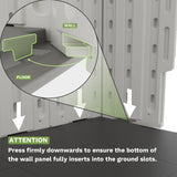 Patiowell 8x12 FT Outdoor Storage Shed, Plastic Shed Resin Garden Shed with Floor & Window & Lockable Door for Patio Furniture, Backyard Tools, Bicycles & Lawnmower, Beige Patiowell