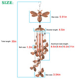 YMXBL Outdoor Wind Chime, Bee Wind Chimes Decoration, Bee Wind Bell Indoor Decor, Bees Windchime with 4 Tubes & 6 Bells, Bee Wind Catcher, Aluminum Bee Chime, Garden Mobile Wind Chime, Gifts for Mom YMXBL