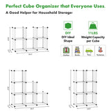 C&AHOME Cube Storage Organizer, 6-Cube Shelves Units, Closet Cabinet, DIY Plastic Modular Book Shelf, Ideal for Bedroom, Living Room, Office, 36.6" L x 12.4" W x 36.6" H Translucent White SBTM3506A C&AHOME