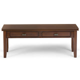 SIMPLIHOME Artisan SOLID WOOD 46 inch Wide Rectangle Coffee Table in Russet Brown, for the Living Room and Family Room SIMPLIHOME