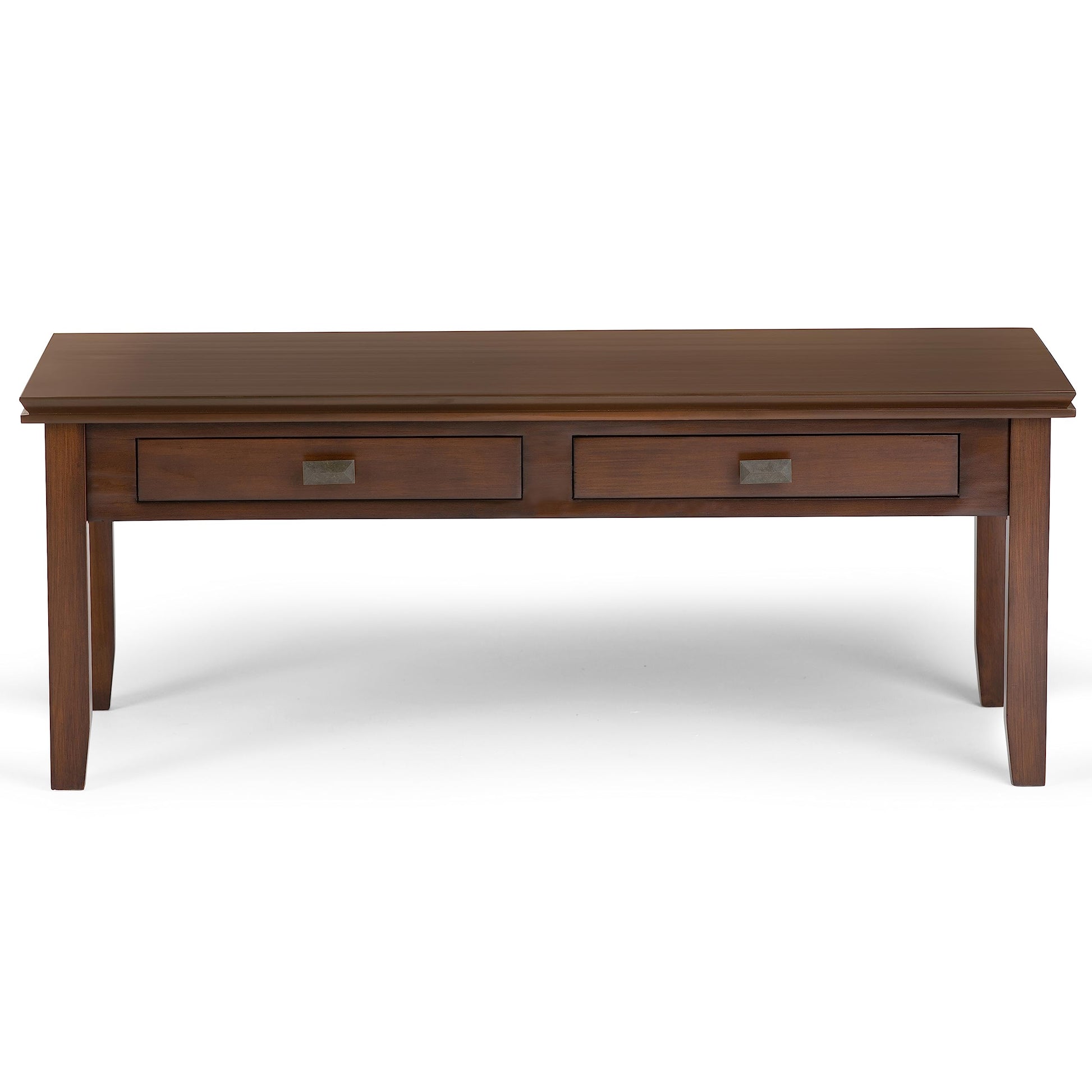 SIMPLIHOME Artisan SOLID WOOD 46 inch Wide Rectangle Coffee Table in Russet Brown, for the Living Room and Family Room - WoodArtSupply