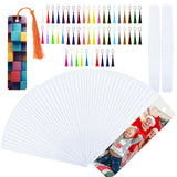 ZhouBoat 50 Sets Sublimation Blank Bookmarks, DIY Blank Aluminum Metal Bookmarks with Clear Bookmark Sleeves Tassels and Self-Sealing Bags for Crafts Birthday Reading Back to School Supplies ZhouBoat