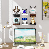 SRIWATANA Small Floating Shelves Wall Mounted, 4 Inch Wood Shelf for Decoration and Storage Set of 4, Mini Display Shelf for Bedroom, Bathroom, Kitchen, Office (Weathered Black) SRIWATANA