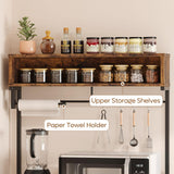 Bestier Rustic Brown 5-Tier Bakers Rack with Power Outlet and Storage Solutions Bestier