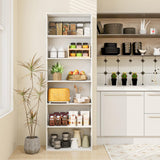 Tangkula 6-Tier Bookcase, 70” Tall Freestanding Bookshelf with 6 Open Shelves, Anti-Toppling Kits, Floor Display Storage Organizer for Living Room, Study, Kitchen, Home & Office (White, 70" H) Tangkula