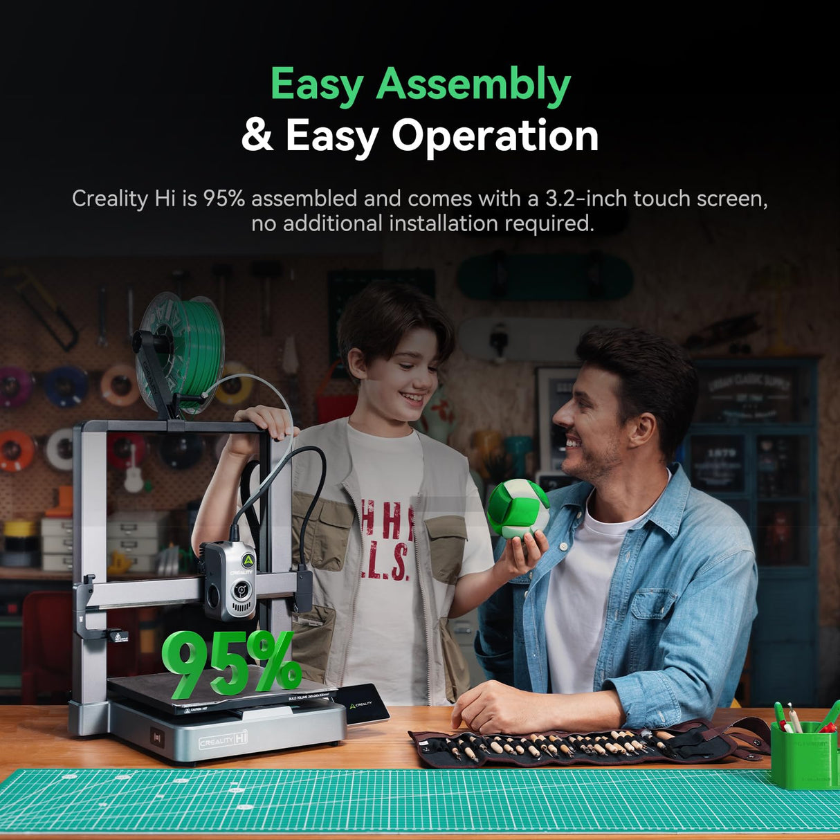 Creality Hi Combo 3D Printer, Multi Color 3D Printer with CFS, 500mm/s High Speed Auto-Leveling Automatic Filament Reading Clog-Free Extruder 95% Pre-Assemble All-Metal Body 10.24×10.24×11.81inch Creality