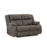 Signature Design by Ashley First Base Contemporary Faux Leather Manual Reclining Loveseat, Gray Signature Design by Ashley