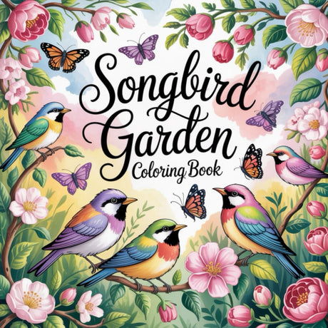 Songbird Garden Coloring Book: songbird garden coloring book for adults, detailed bird and flower coloring book, birdwatching enthusiast coloring book ... coloring book, bird and floral coloring book Majosta