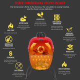 Ceramic Grill, 13" Round Kamado Charcoal Grill, Portable Barbecue Grill with Thermometer for Variations on Cooking Methods ossofire