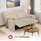 MCombo 64.6" Wall Hugger Power Loveseat Recliner Sofa with USB Ports, Reclining Loveseat for Small Spaces Living Room RV, Fabric PR635M1 (Beige) MCombo